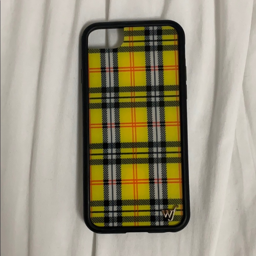 Wildflower yellow plaid iPhone SE/8/7/6 case